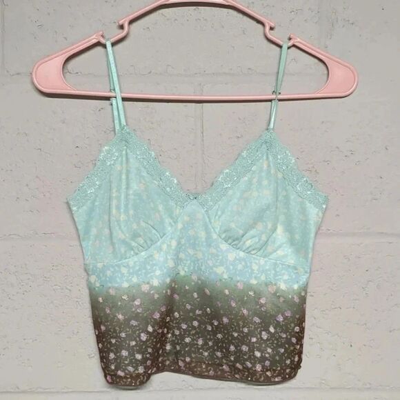 wild fable Tops - Wild Fable Microfloral Sheer Cottagecore Cropped Camisole Fairycore Size XS